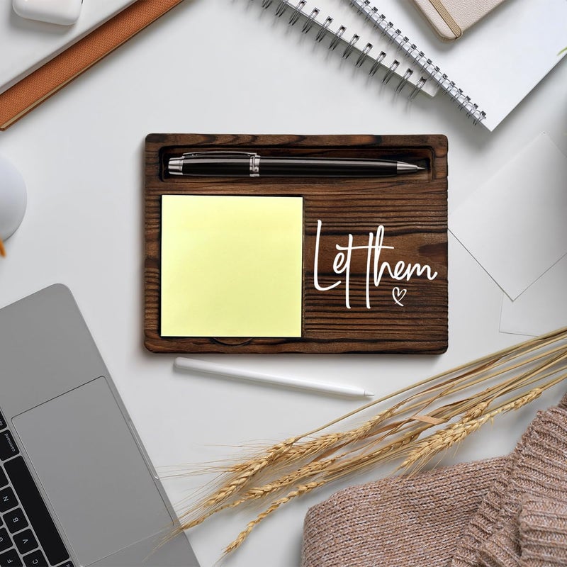 QODMGD Funny Office Sticky Note Holder Let Them Post It Note Dispenser for Home Office Desk Decor Motivational Gifts for Coworkers Friends Boss Work Besties - Image 5